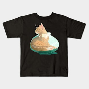 Cat in a Bowl Kids T-Shirt